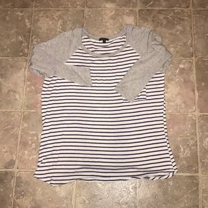 Blue and grey baseball tee